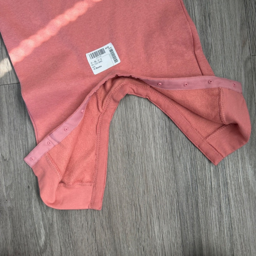 Made in New Mexico Romper Sweatsuit by Rabbit Skins Size 18M Salmon Pink - Picture 11 of 12